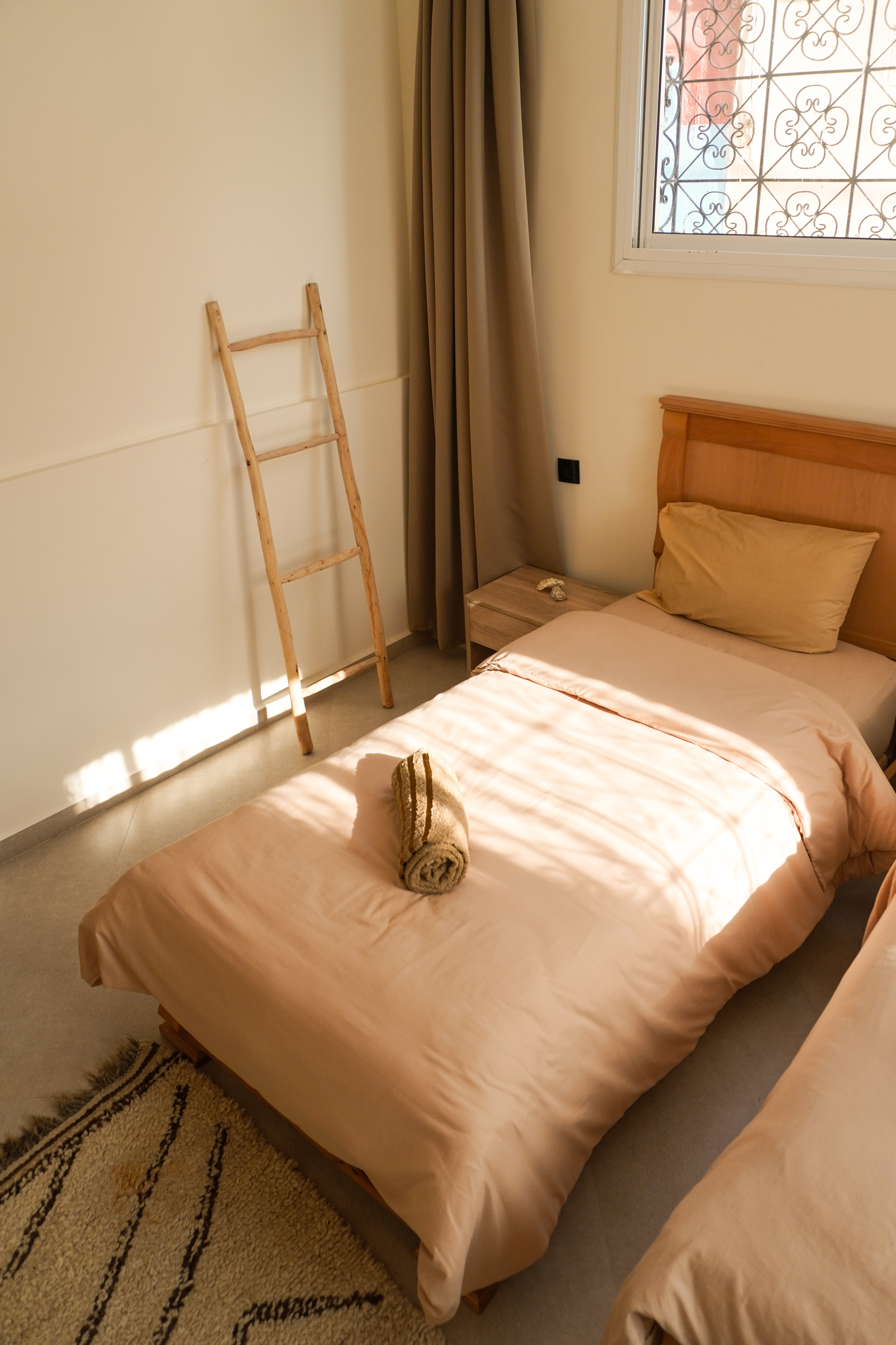 Surf camp Tamraght accommodation ocean view rooms Morocco