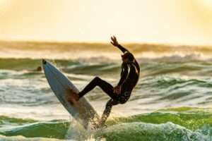 Surf camp Tamraght rooftop terrace ocean views Taghazout Bay Morocco