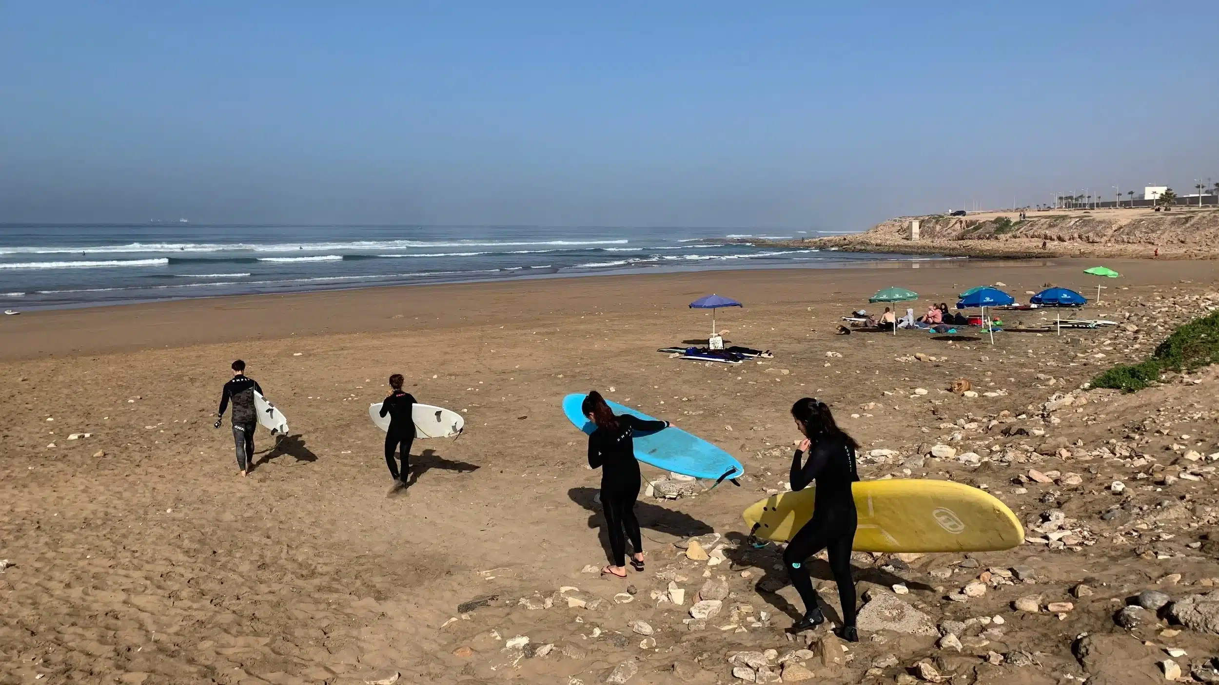 Best time to surf Morocco calendar showing peak surf season months for Tamraght and Taghazout Bay