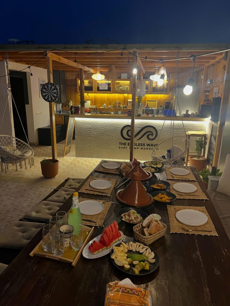 Cosy terrace lounge in the evening near Tamraght